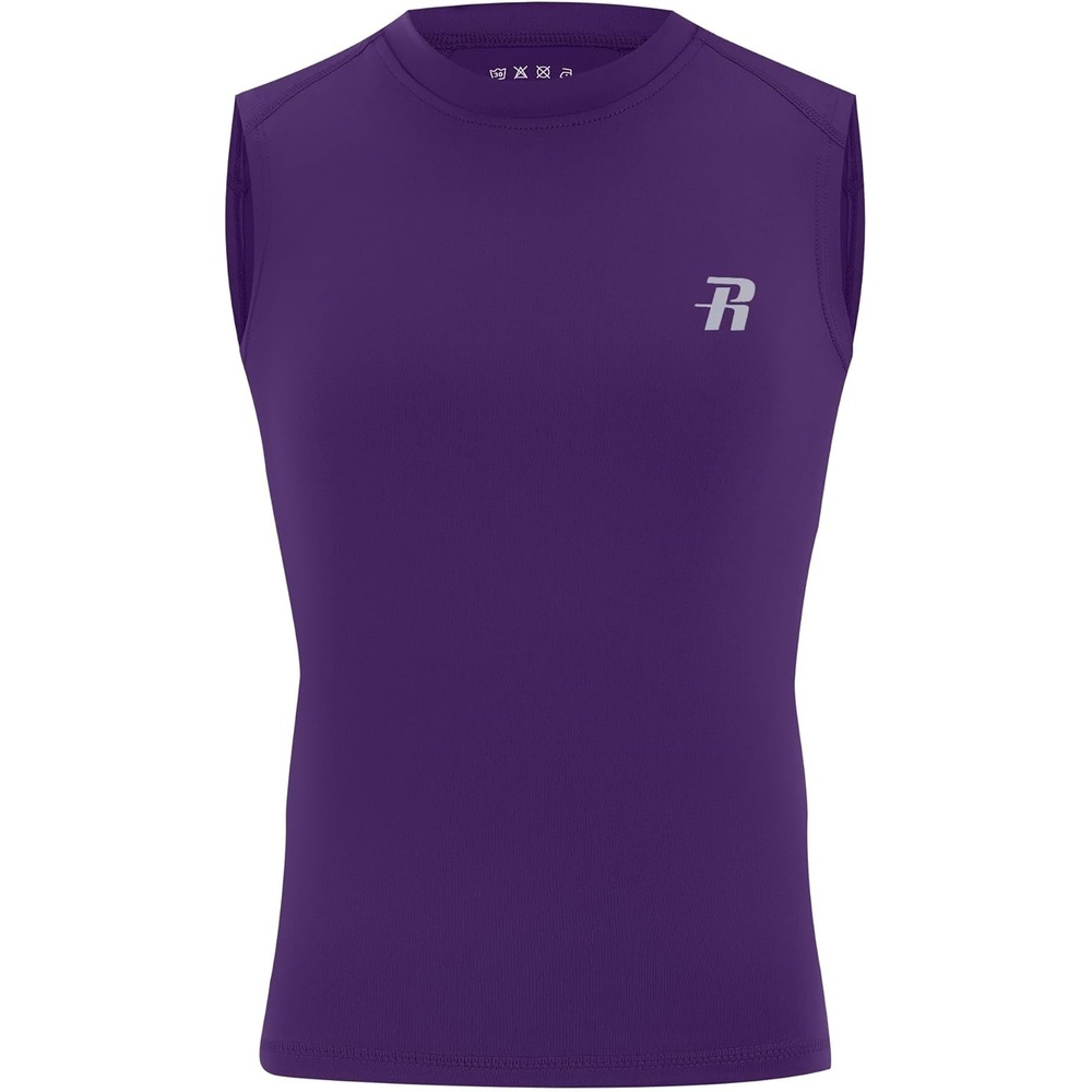 image:imageRunhit Boys Sleeveless Compression Shirt Kids Athletic Tank Tops Youth Quick Dry Undershirt for Football BasketballPurple