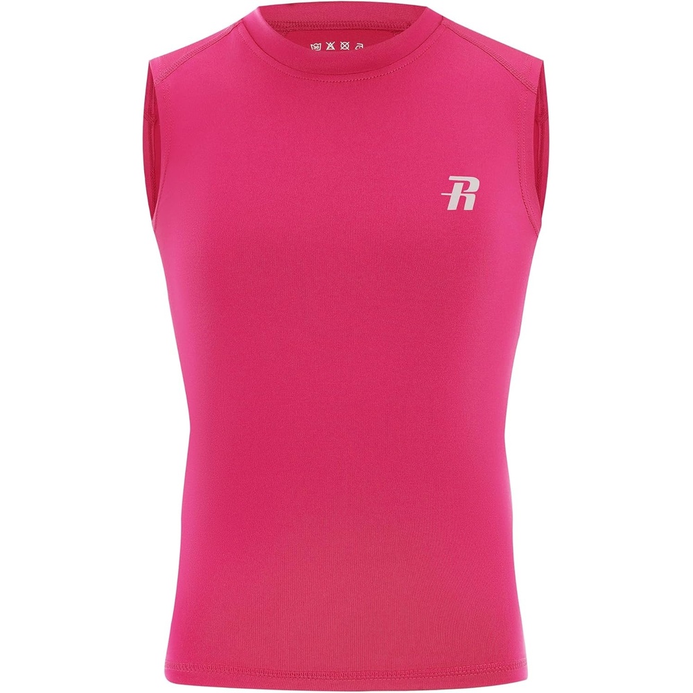 image:imageRunhit Boys Sleeveless Compression Shirt Kids Athletic Tank Tops Youth Quick Dry Undershirt for Football BasketballRose Red