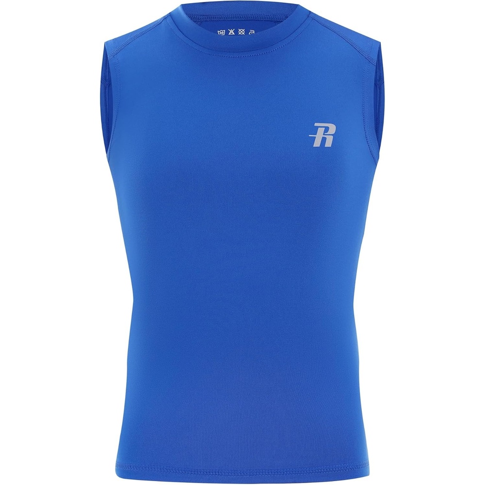 image:imageRunhit Boys Sleeveless Compression Shirt Kids Athletic Tank Tops Youth Quick Dry Undershirt for Football BasketballRoyal Blue