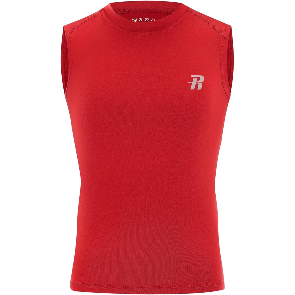 image:imageRunhit Boys Sleeveless Compression Shirt Kids Athletic Tank Tops Youth Quick Dry Undershirt for Football BasketballTomato Red