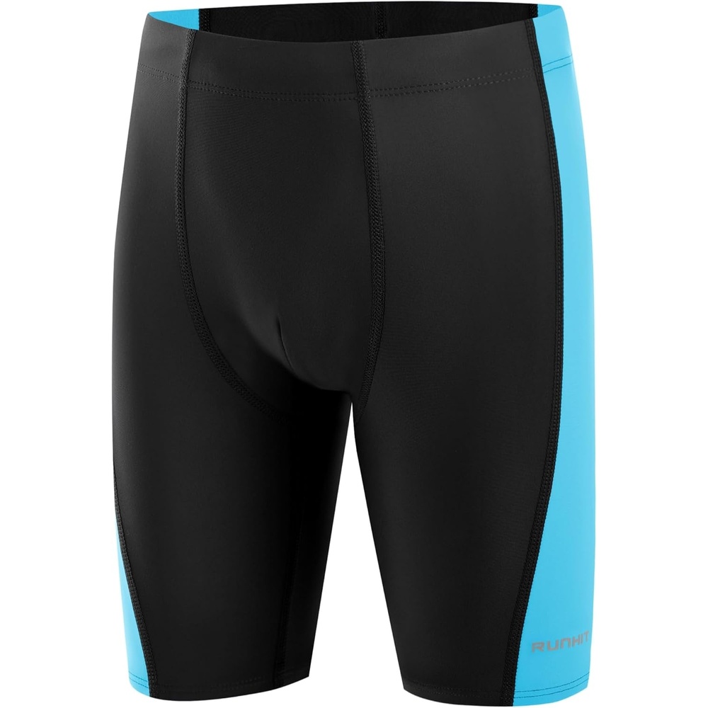 image:imageRunhit Boys Swim Jammers Youth Competitive Swimsuit UPF 50 Quick Dry Athletic Compression Swimming ShortsBlack and Blue
