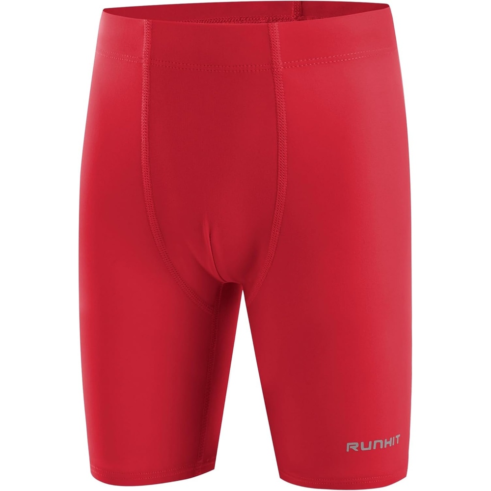 image:imageRunhit Boys Swim Jammers Youth Competitive Swimsuit UPF 50 Quick Dry Athletic Compression Swimming ShortsRed