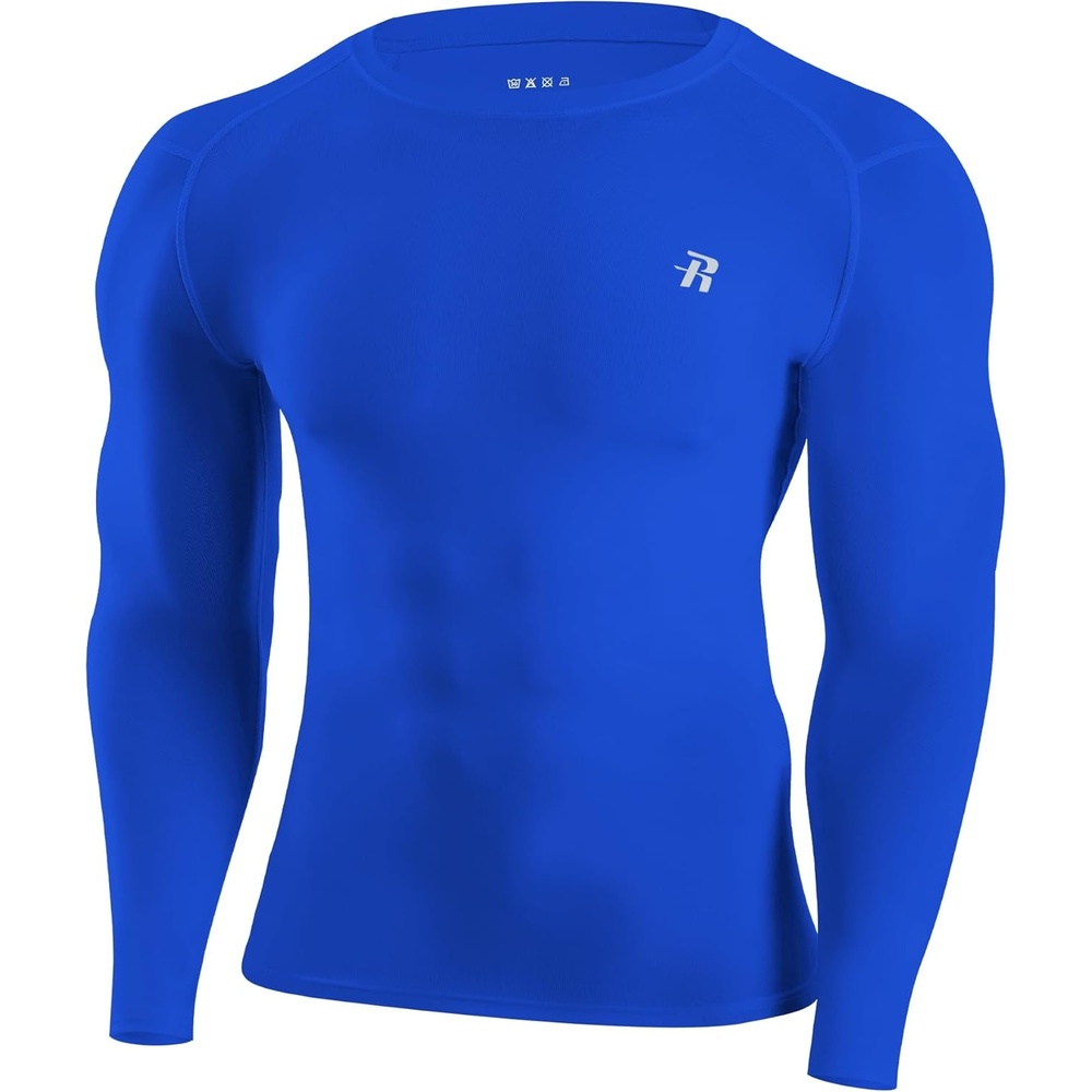 image:imageRunhit Long Sleeve Compression Shirts for Men UPF 50 Mens Compression Shirts Running Athletic Workout Base LayerBlue