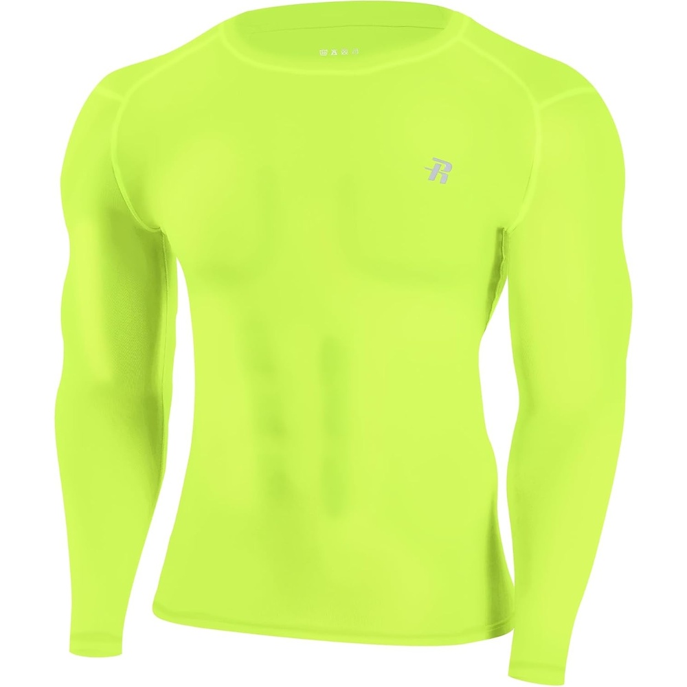 image:imageRunhit Long Sleeve Compression Shirts for Men UPF 50 Mens Compression Shirts Running Athletic Workout Base LayerGreen