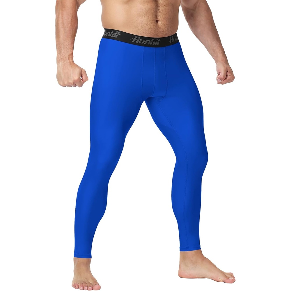 image:imageRunhit Mens BJJ Rash Guard Jiu Jitsu Compression Spats Pants No Gi MMA Leggings Martial Arts Sports Tights Base LayerBlue