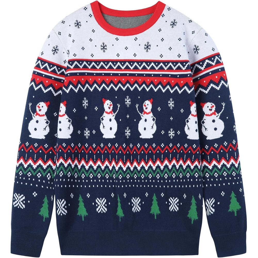 image:imageRunhit Ugly Christmas Sweater for Kids Youth Boys and Girls Funny Crew Neck Xmas Pullover for Holiday Vacation GiftsChristmas Snowman