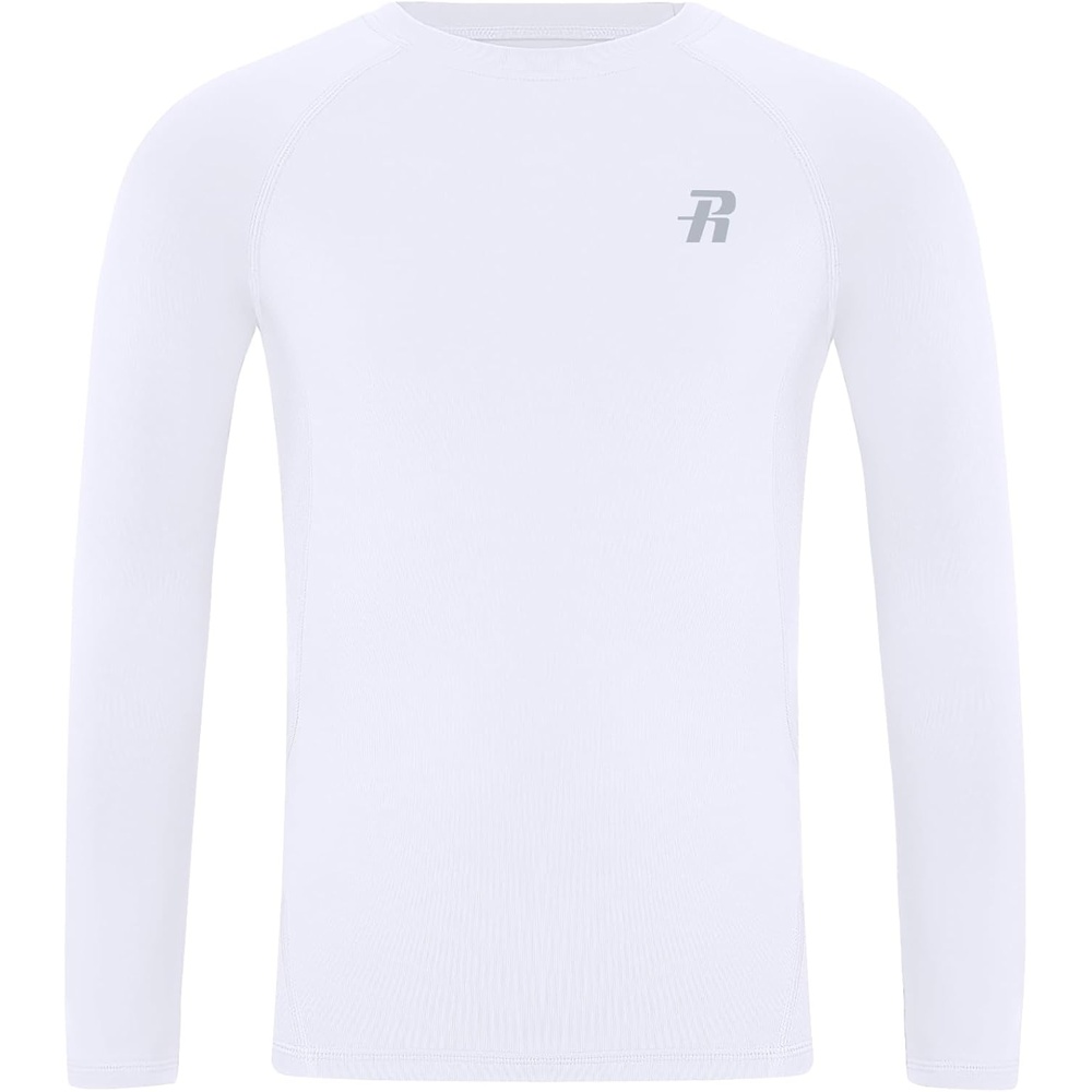 image:imageRunhit Youth Boys Compression Shirt Long Sleeve Kids Football Basketball Undershirt Quick Dry Moisture Wicking Sports TopsWhite