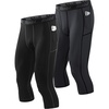 2 Pack 3/4 Pants Pocket :Black & Gray