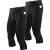2 Pack 3/4 Pants Pocket :Black 1