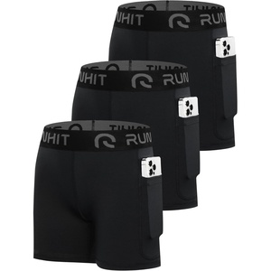 image:imageRunhit 4 Youth Girls Volleyball Shorts Spandex Girls Compression Shorts Biker Dance Kids Gymnastics Shorts with Pockets3 Pack Black