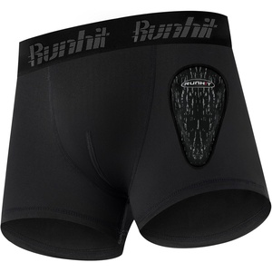 image:imageRunhit Boys Baseball Cup Underwear Football Cup Boxer Brief Youth Compression Shorts with Soft Protective Athletic CupBlack1