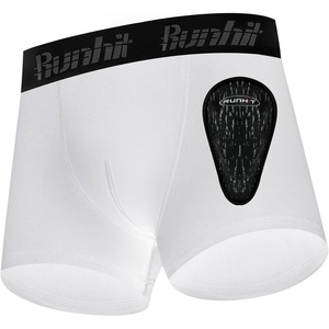 image:imageRunhit Boys Baseball Cup Underwear Football Cup Boxer Brief Youth Compression Shorts with Soft Protective Athletic CupWhite1