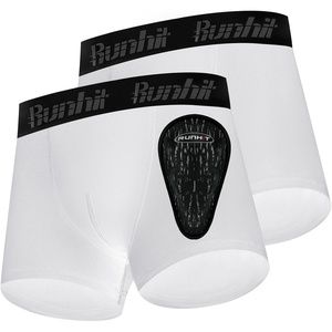 image:imageRunhit Boys Baseball Cup Underwear Football Cup Boxer Brief Youth Compression Shorts with Soft Protective Athletic CupWhite2