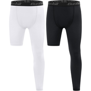 image:imageRunhit Boys Basketball One Leg Compression Tights Full Length Single Leg Compression Pants Sports Base Layer UnderwearLeft Long Blackwhite