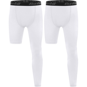 image:imageRunhit Boys Basketball One Leg Compression Tights Full Length Single Leg Compression Pants Sports Base Layer UnderwearLeft Long Whitewhite