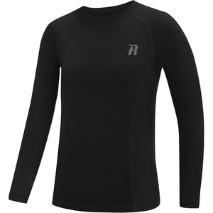 image:imageRunhit Boys Compression Shirt Kids Long Sleeve Athletic Undershirt Youth Quick Dry Base Layer for Football BaseballBlack