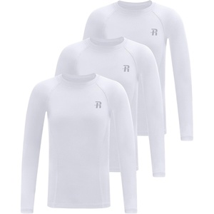 image:imageRunhit Boys Compression Shirt Kids Long Sleeve Athletic Undershirt Youth Quick Dry Base Layer for Football BaseballWhiteWhiteWhite