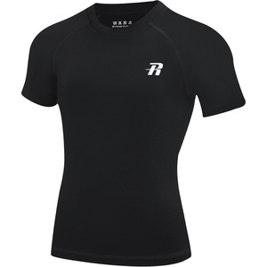 image:imageRunhit Boys Compression Shirt Short Sleeve Youth Basketball Undershirt Kids Quick Dry Athletic Base Layer TShirt1 Pack Black
