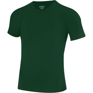 image:imageRunhit Boys Compression Shirt Short Sleeve Youth Football Basketball Undershirt Kids Athletic Quick Dry Base Layer TShirtDark Green