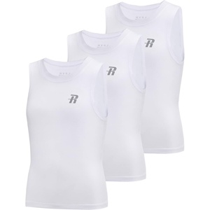 image:imageRunhit Boys Compression Tank Top Youth Athletic Quick Dry Base Layer Shirt3packwhitewhitewhite