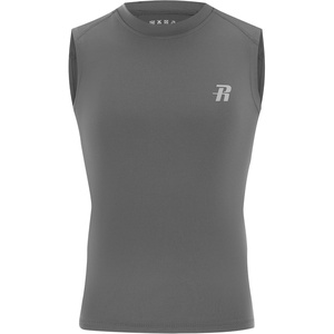 image:imageRunhit Boys Sleeveless Compression Shirt Kids Athletic Tank Tops Youth Quick Dry Undershirt for Football BasketballGrey