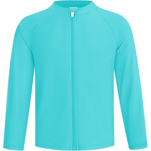image:imageRunhit Boys UPF 50 Rash Guard Long Sleeve Zip Up 2T to Youth UV Sun Protection Shirt for Beach Surf Fish Quick DryAqua