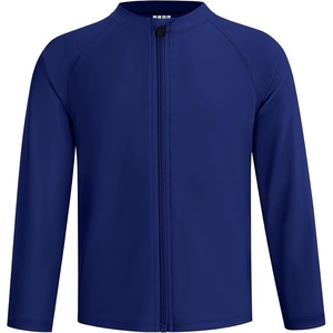 image:imageRunhit Boys UPF 50 Rash Guard Long Sleeve Zip Up 2T to Youth UV Sun Protection Shirt for Beach Surf Fish Quick DryNavy Blue