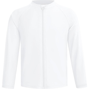 image:imageRunhit Boys UPF 50 Rash Guard Long Sleeve Zip Up 2T to Youth UV Sun Protection Shirt for Beach Surf Fish Quick DryWhite