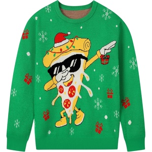 image:imageRunhit Boys Ugly Christmas Sweater Kids Funny Crew Neck Knitted Christmas Pullover for Xmas HolidayDancing Pizza
