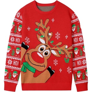 image:imageRunhit Boys Ugly Christmas Sweater Kids Funny Crew Neck Knitted Christmas Pullover for Xmas HolidayReindeer