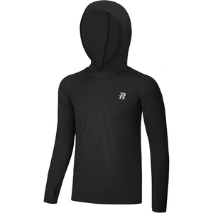 image:imageRunhit Boys amp Toddler UPF 50 Rash Guard Hoodie Kids UV Sun Protection Long Sleeve Shirt for Fishing Outdoor Beach CampingBlack