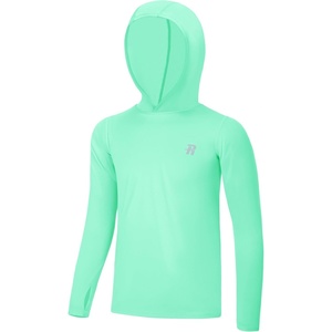 image:imageRunhit Boys amp Toddler UPF 50 Rash Guard Hoodie Kids UV Sun Protection Long Sleeve Shirt for Fishing Outdoor Beach CampingMint Green