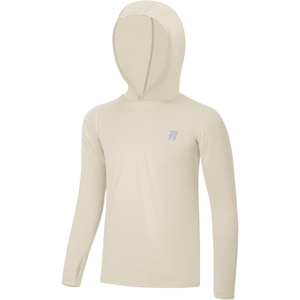 image:imageRunhit Boys amp Toddler UPF 50 Rash Guard Hoodie Kids UV Sun Protection Long Sleeve Shirt for Fishing Outdoor Beach CampingOatmeal