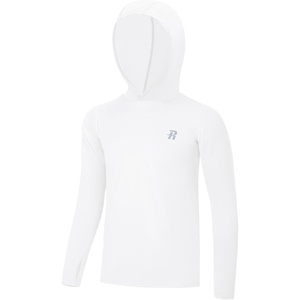 image:imageRunhit Boys amp Toddler UPF 50 Rash Guard Hoodie Kids UV Sun Protection Long Sleeve Shirt for Fishing Outdoor Beach CampingWhite