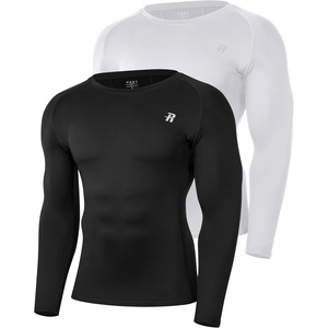 image:imageRunhit Compression Shirts for Men Long Sleeve Cool Dry Workout Undershirts Athletic Running Base Layer Top for Sports Gym2 PackblackWhite