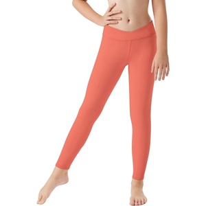image:imageRunhit Girls Athletic Leggings Cross High Waisted Kids Yoga Dance Compression Pants for Teen Workout RunningCoral Pink
