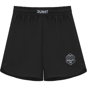 image:imageRunhit Kids MMA BJJ Wrestling Shorts Youth Boys No Gi Grappling Shorts for Boxing Jiu Jitsu Muay Thai TrainingBlack
