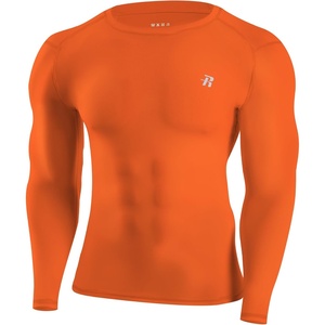 image:imageRunhit Long Sleeve Compression Shirts for Men UPF 50 Mens Compression Shirts Running Athletic Workout Base LayerOrange