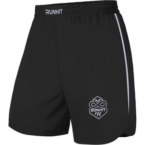 image:imageRunhit Mens BJJ Shorts  MMA Fight Shorts for Wrestling Boxing No Gi Jiu Jitsu Muay Thai Training Grappling FightingBlack