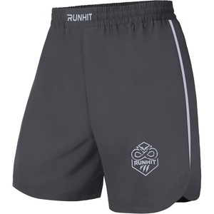image:imageRunhit Mens BJJ Shorts  MMA Fight Shorts for Wrestling Boxing No Gi Jiu Jitsu Muay Thai Training Grappling FightingGrey