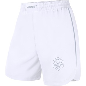 image:imageRunhit Mens BJJ Shorts  MMA Fight Shorts for Wrestling Boxing No Gi Jiu Jitsu Muay Thai Training Grappling FightingWhite