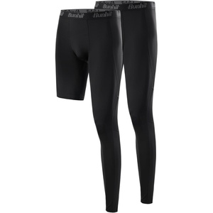 image:imageRunhit Mens Basketball One Leg Compression Tights Full Length Single Leg Compression Pants Sports Base Layer UnderwearBlackblackleft Long