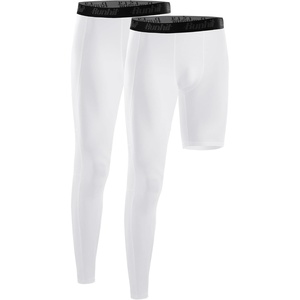 image:imageRunhit Mens Basketball One Leg Compression Tights Full Length Single Leg Compression Pants Sports Base Layer UnderwearWhitewhiteright Long