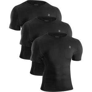 image:imageRunhit Mens Compression Shirts Short Sleeve Athletic T Shirt Cool Dry Workout Tops Sports Base Layer Undershirt3 PackblackBlackBlack