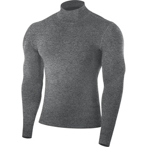 image:imageRunhit Mens Thermal Compression Shirts Mock Turtleneck Long Sleeve Undershirt Fleece Lined Athletic Workout Base LayersHeather Gray