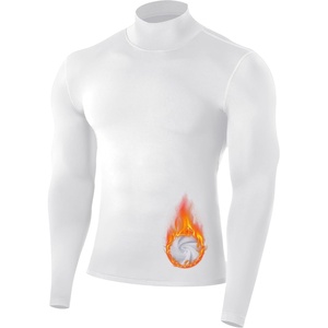 image:imageRunhit Mens Thermal Compression Shirts Mock Turtleneck Long Sleeve Undershirt Fleece Lined Athletic Workout Base LayersWhite