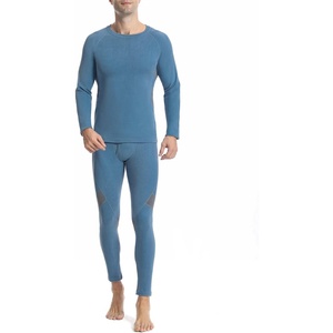 image:imageRunhit Mens Thermal Underwear SetFleece Lined Long Johns for Men Thermal Shirts and Pants Base Layer Cold Weather ThermalsGray Bluegray