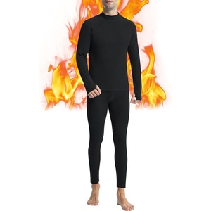 image:imageRunhit Mens Thermal Underwear SetFleece Lined Long Johns for Men Thermal Shirts and Pants Base Layer Cold Weather ThermalsMockblack