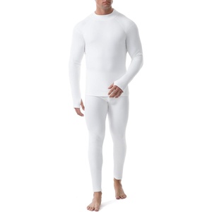 image:imageRunhit Mens Thermal Underwear SetFleece Lined Long Johns for Men Thermal Shirts and Pants Base Layer Cold Weather ThermalsMockneckwhite