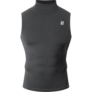 image:imageRunhit Mens Turtleneck Compression Tank Top Sleeveless Mock Neck Shirt UPF 50 Athletic Undershirt Football Gym RunningDark Charcoal Heather Gray